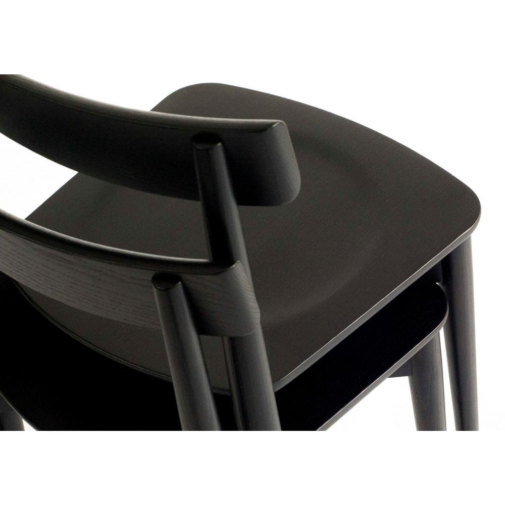 ercol Lara Chairs Stacked Black Ash Corner Detail