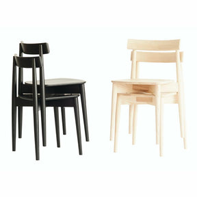 ercol Lara Chairs Stacked in Pairs Natural and Black Ash