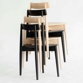 ercol Lara Chairs Stacked Natural and Black Ash