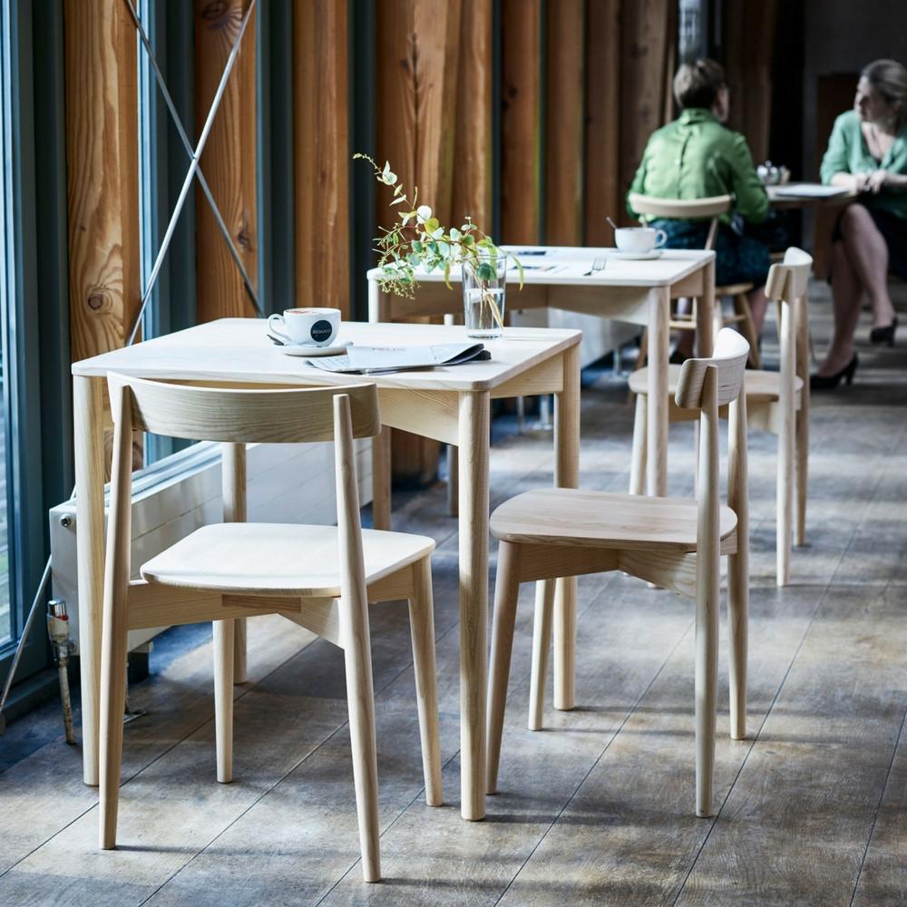 ercol Lara Chairs in Restaurant with Luca Tables