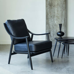Ercol Originals Nest of Tables with Marino Chair all black