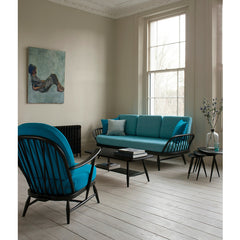 Ercol Nest of Tables in Living Room with Windsor Chair and Studio Sofa
