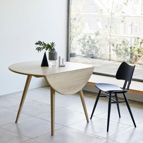 Ercol Originals Dropleaf Table in Room One Leaf Down with Butterfly Chair