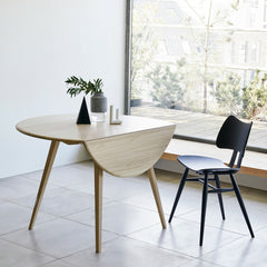 Ercol Originals Dropleaf Table in Room One Leaf Down with Butterfly Chair