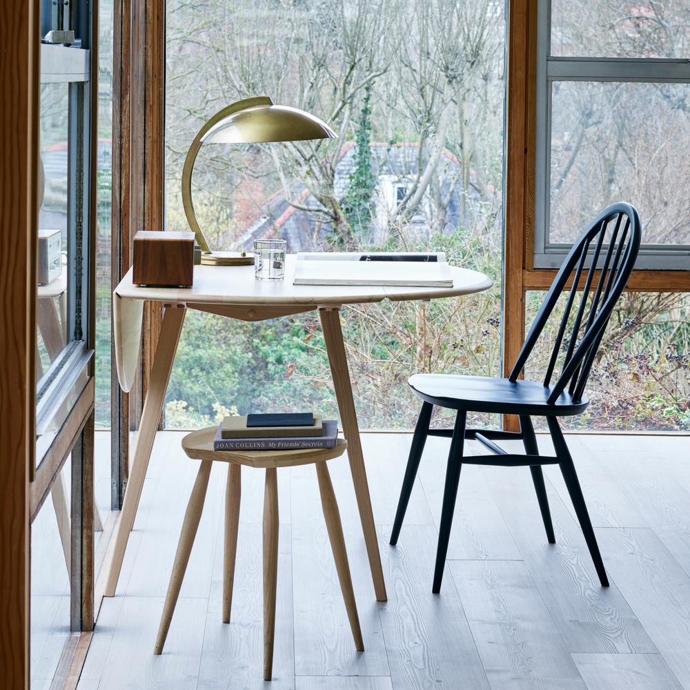 Ercol Windsor Chair with Dropleaf Table and Windsor Stool