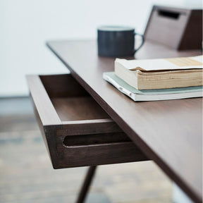 Ercol Treviso Desk by Matthew Hilton Walnut Drawer Detail