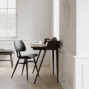 ercol Treviso Desk by Matthew Hilton in Walnut with Black Butterfly Chair