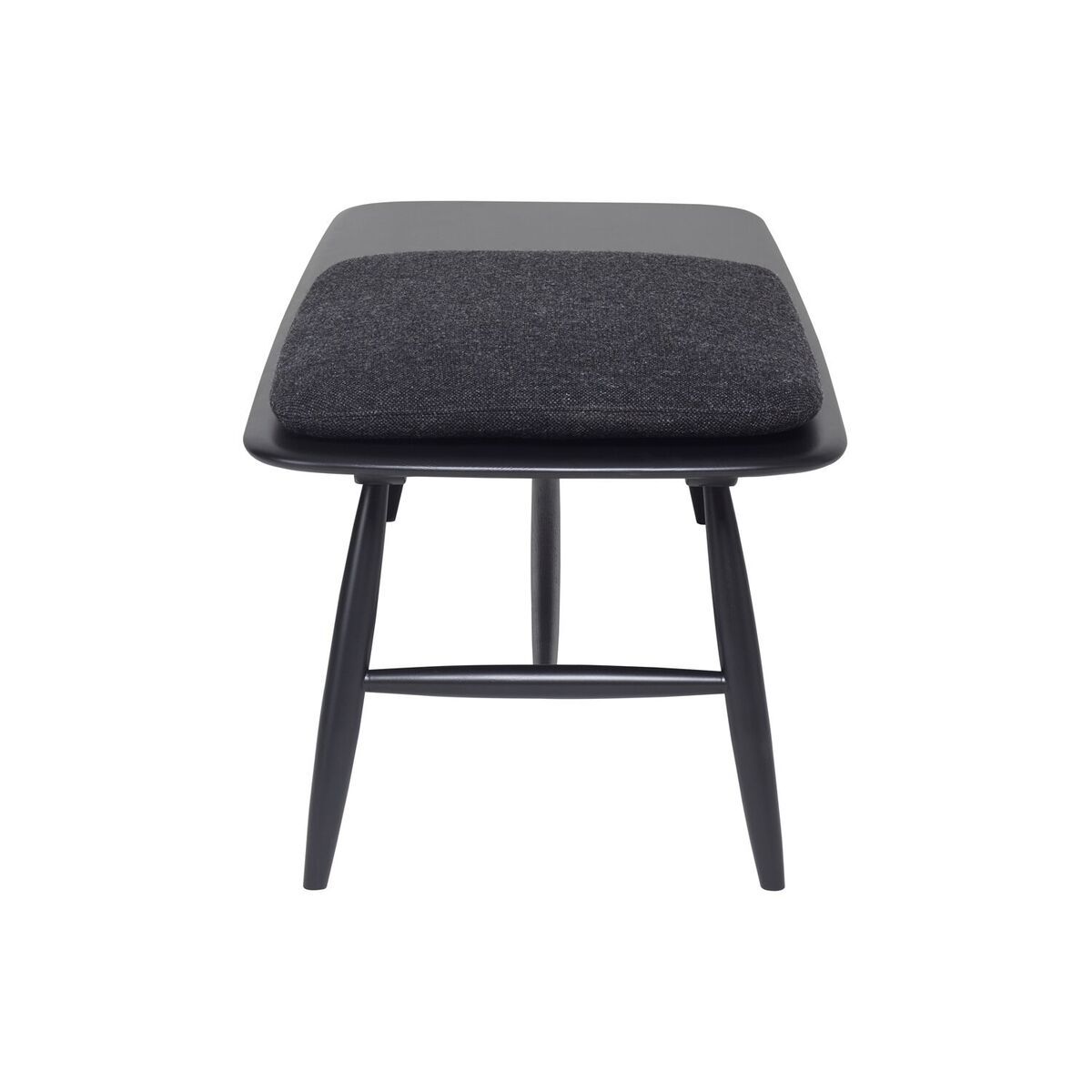 ercol Von Bench with Cushion All Black Side