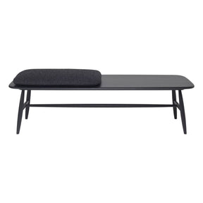 ercol Von Bench with Cushion All Black Front
