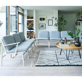 ercol Von Chairs in living room with Moroccan rug