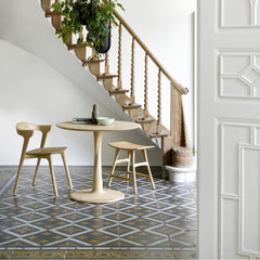 Ethnicraft Oak Torsion Dining Table in situ with Oak Bok chair and Osso Stool