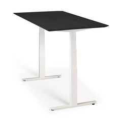 Ethnicraft Black Oak Bok Adjustable Desk with White Base