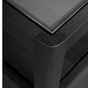 Ethnicraft Black Oak Spindle Bedside Table by Nathan Yong Top Corner Detail