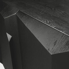 Ethnicraft Black Oak Stairs Sideboard Geometric Detail