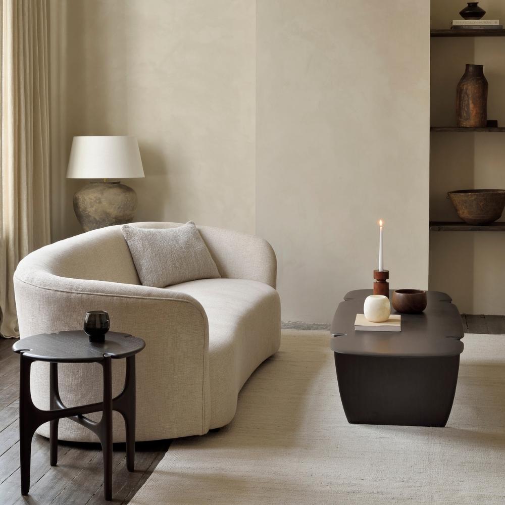 Ethnicraft Ellipse Sofa in living room of creamy neutrals
