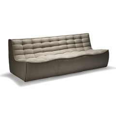 Ethnicraft N701 Sofa Three Seat Beige Angled with Shadow