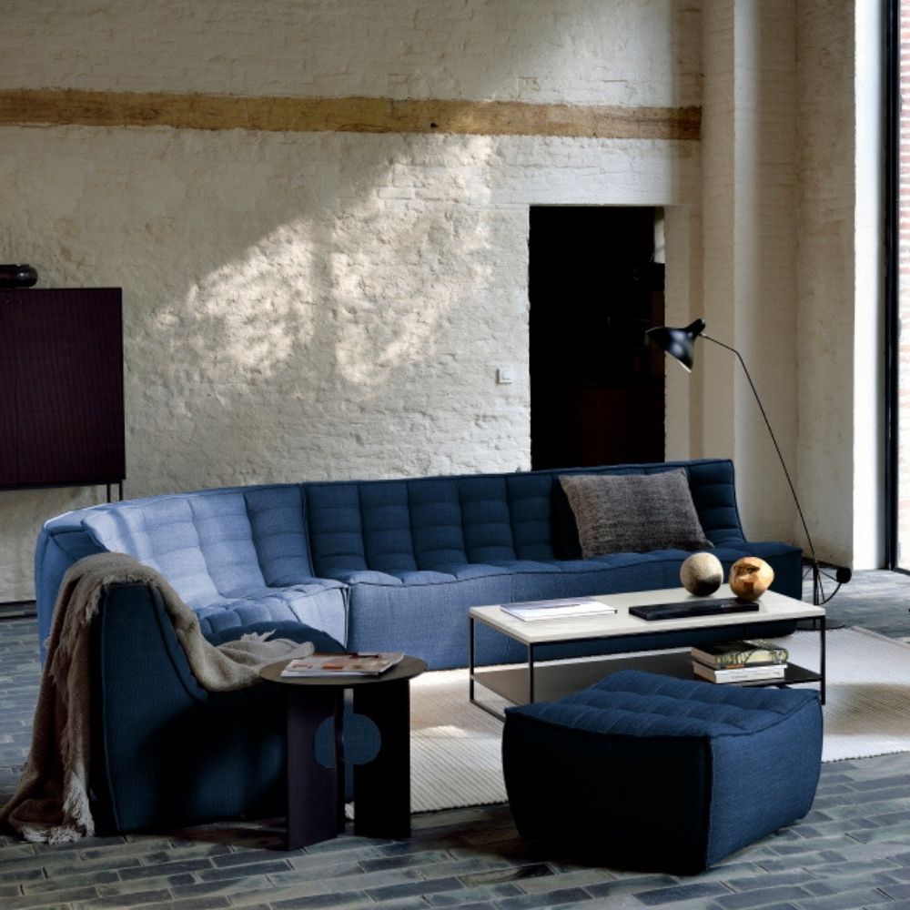 Ethnicraft N701 Sofa Dark Blue in Living Room