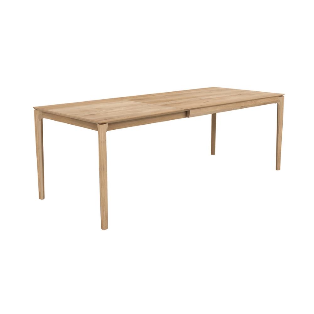 Ethnicraft Oak Bok Extendable Dining Table Angled