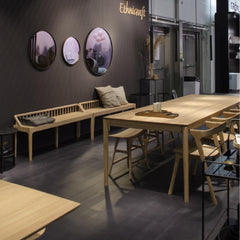 Ethnicraft Oak Bok Dining Table Extendable in situ with Oak Spindle Benches at Maison Objet Paris 2018