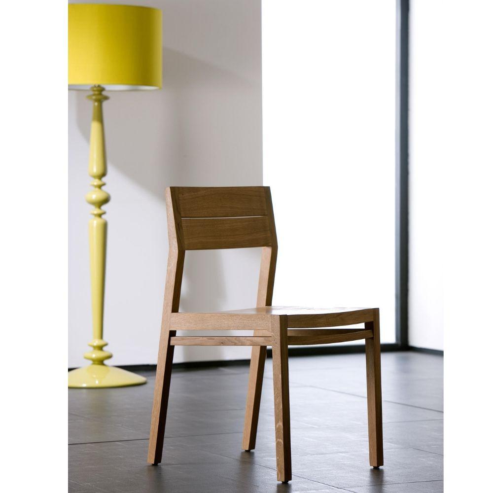 Ethnicraft Ex 1 Chair styled with yellow lamp