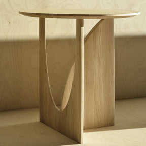 Ethnicraft Oak Geometric Side Table Styled