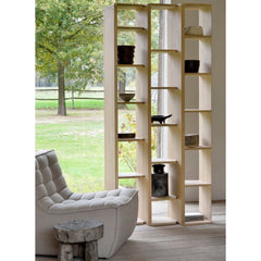Ethnicraft Oak Stairs Rack in living room with N701 Lounge Chair