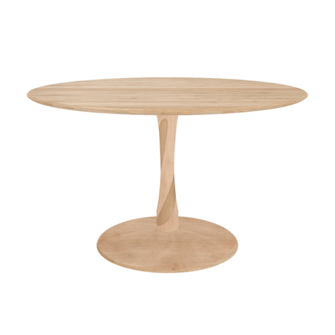 Ethnicraft Round Oak Torsion Dining Table