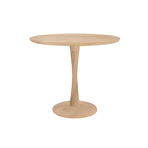 Ethnicraft Round Oak Torsion Dining Table