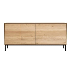 Ethnicraft Oak Whiteboard Sideboard 2 Doors 3 Drawers