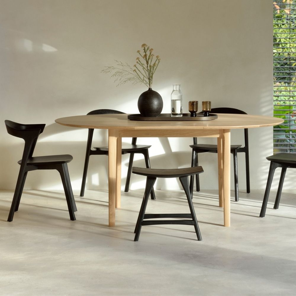 Ethnicraft Oak Bok Round Extendable Dining Table