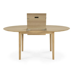 Ethnicraft Oak Bok Round Extendable Dining Table