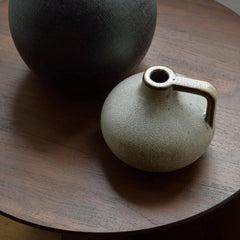 Ethnicraft Teak Geometric Side Table with Vases