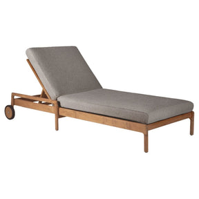 Ethnicraft Teak Jack Outdoor Chaise Lounge with Mocha Cushion