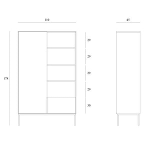 Ethnicraft Whitebird Storage Cupboard Line Drawing