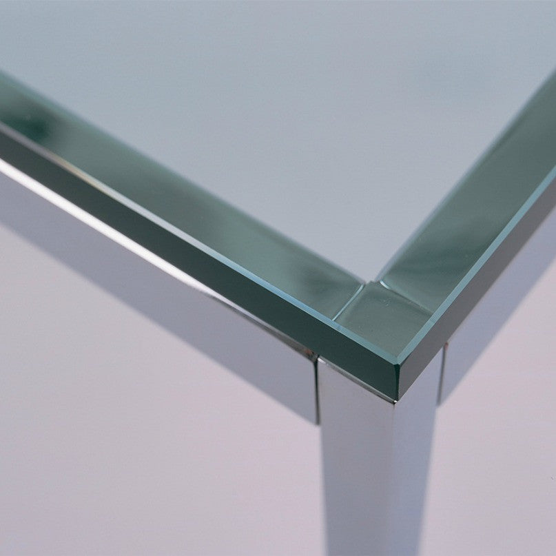 Florence Knoll End Table Glass and Chrome Detail