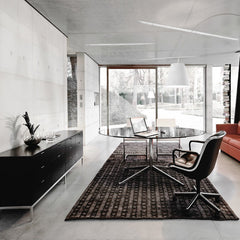 Florence Knoll Credenza Elegant in Room with Pollock Chair and Table Desk