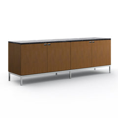 Florence Knoll Credenza Mahogany with Nero Marquina Marble Top