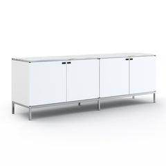 Florence Knoll Credenza White Lacquer with Carrara Marble Top