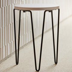 Florence Knoll Hairpin Side Table White Top Black Base Artistic Photo