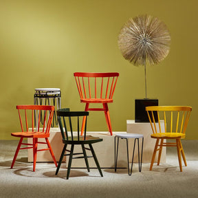 Florence Knoll Hairpin Stacking Table in Room with Nakashima Side chairs and Bertoia Sculpture