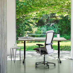 Florence Knoll Hairpin Stacking Table-in-home-office-with-Life-Chair