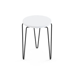 Florence Knoll Hairpin Stacking Table White Top Black Base