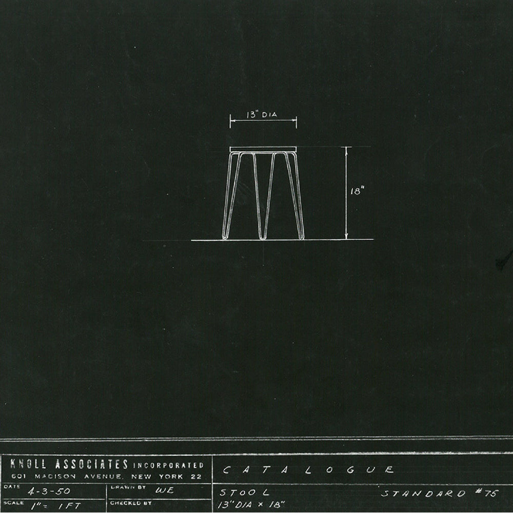 Florence Knoll Hairpin Table Original Drawing