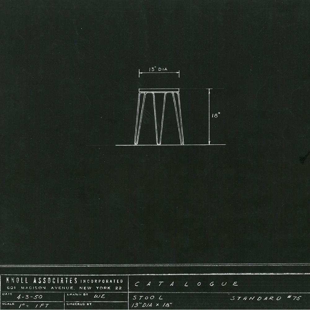 Florence Knoll Hairpin Stacking Table Original Design Sketch