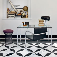 Florence Knoll Mini Desk in Room with BRNO Chair and Platner Stool