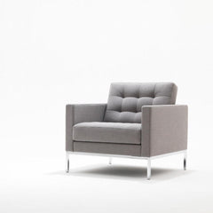 Florence Knoll Relaxed Lounge Chair in Light Grey Wool