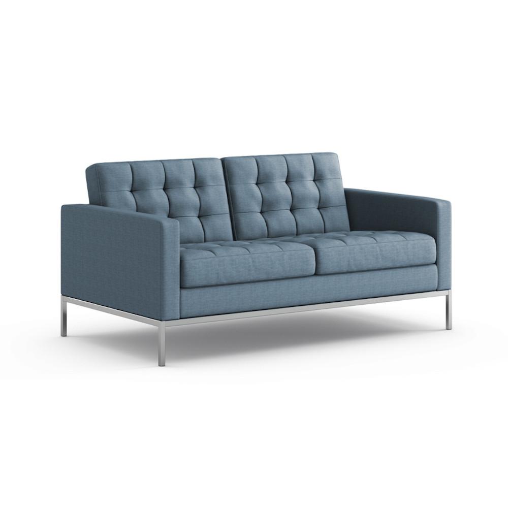 Florence Knoll Relaxed Settee in Summit Skyline