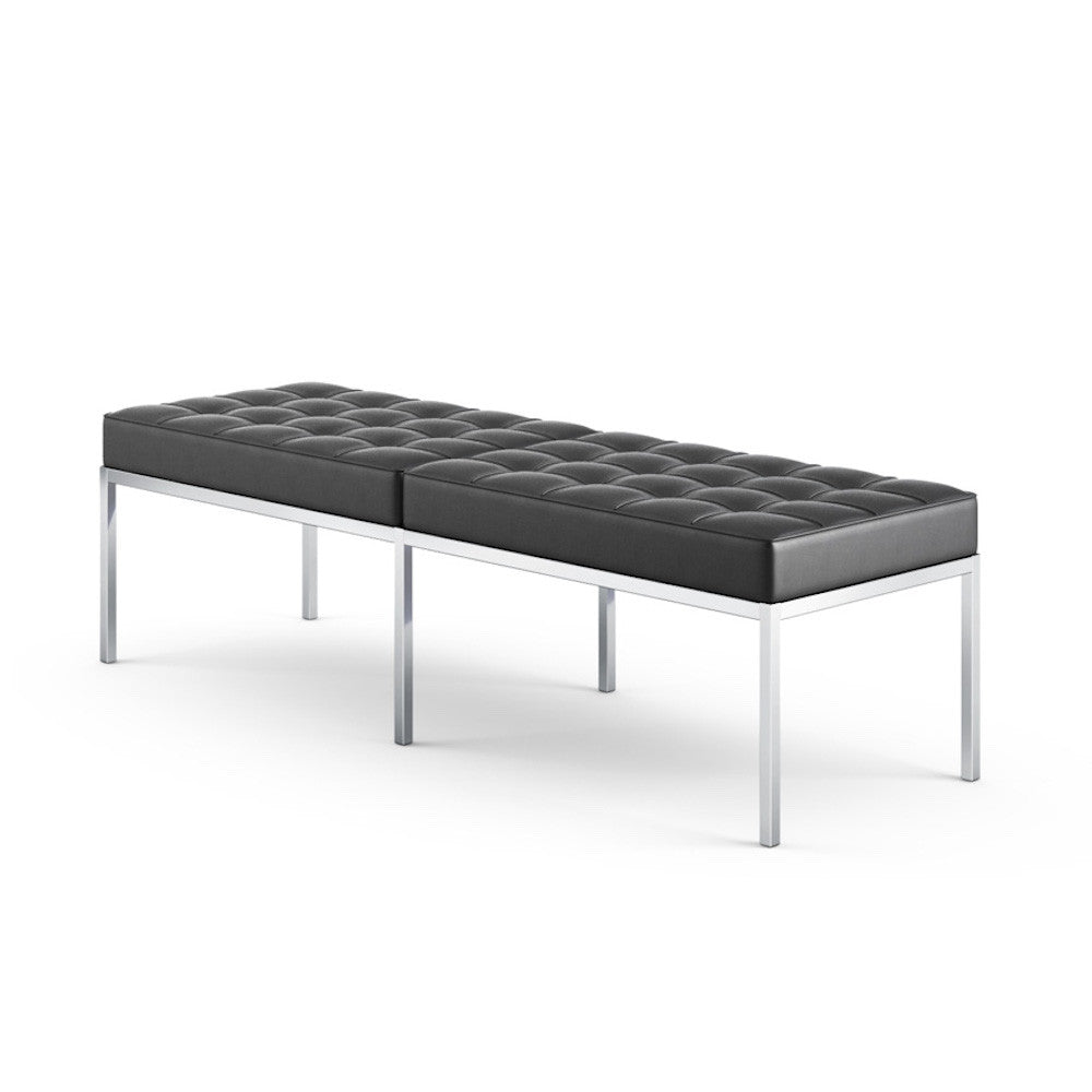 Florence Knoll Bench Black Volo Leather