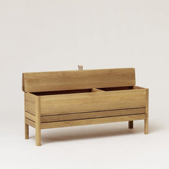 A Line Oak Storage Bench by Form & Refine Open
