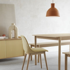 Unfold Pendant Lamp with Linear Wood Series Table by Muuto